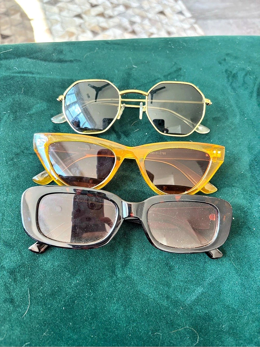 3-Piece Glasses Lot in Black & Yellow